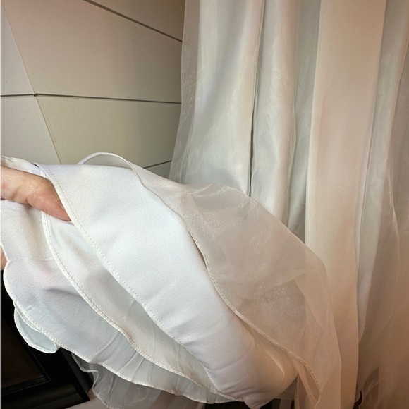 David’s‎ Bridal White with Pearls Flower Girl Dress Size 10 - Picture 8 of 8